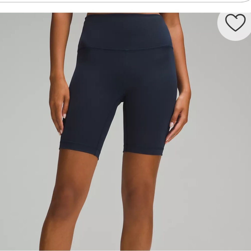 NWOT Navy Lulu Lemon High-Waisted Biker Shorts